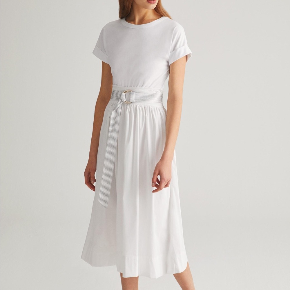 Labeca London White Cotton Midi Dress